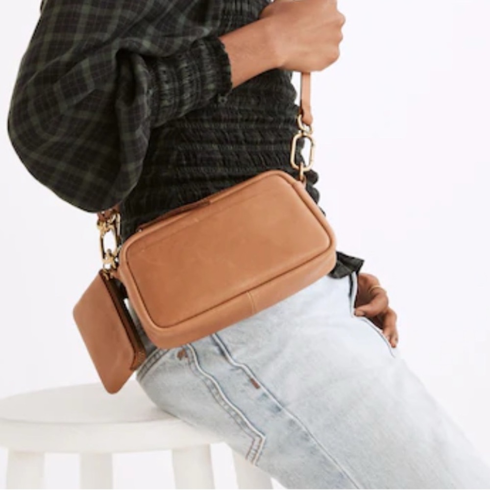 Tan Leather Crossbody Bag - mini bag - Madewell